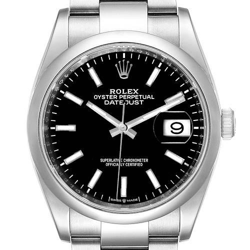 Photo of Rolex Datejust 36 Black Dial Domed Bezel Steel Mens Watch 126200 Unworn