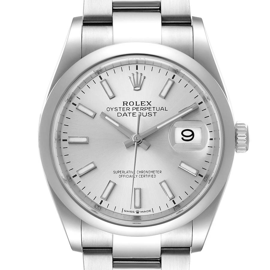 Rolex Datejust 36 Silver Dial Domed Bezel Mens Watch 126200 Unworn SwissWatchExpo