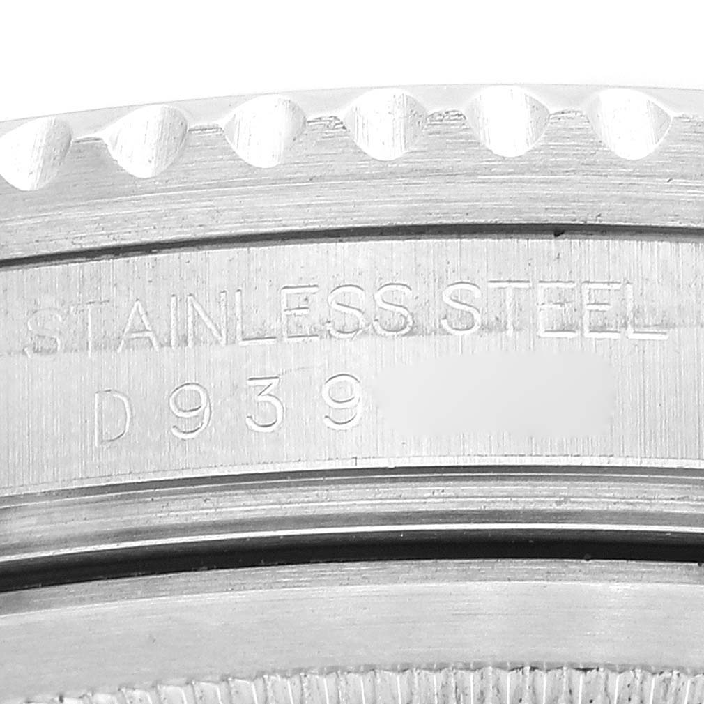 This image shows a close-up of the case back engraving details of a Rolex GMT-Master 16710 Men
s Stainless Steel Black Dial 16710 Men
s Stainless Steel Black Dial watch.