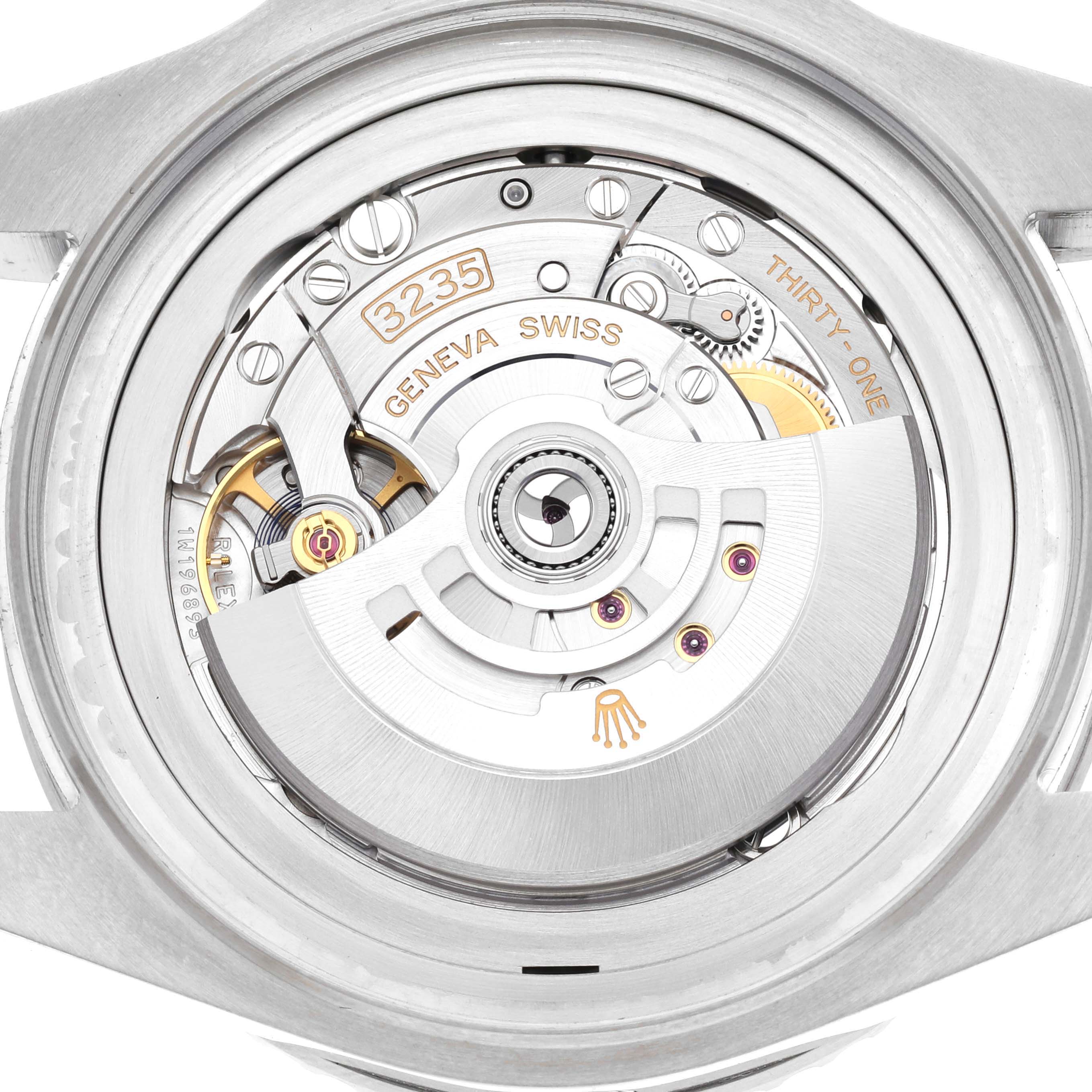 This image shows the open case back of the Rolex Sea-Dweller 126660 Men's Stainless Steel Black Dial 126660 Men's Stainless Steel Black Dial watch, revealing the movement and inner mechanics.