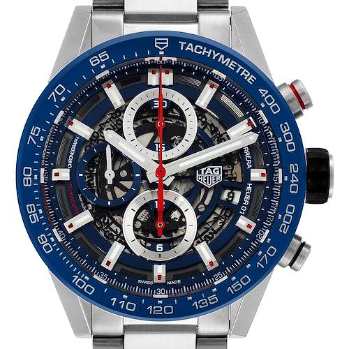 Photo of NOT FOR SALE Tag Heuer Carrera Blue Skeleton Dial Chronograph Mens Watch CAR201T Box Card PARTIAL PAYMENT