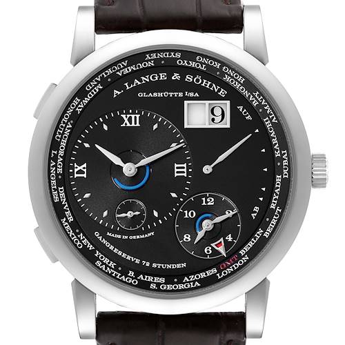 Photo of A. Lange and Sohne Lange 1 Time Zone White Gold Mens Watch 136.029 Box Papers