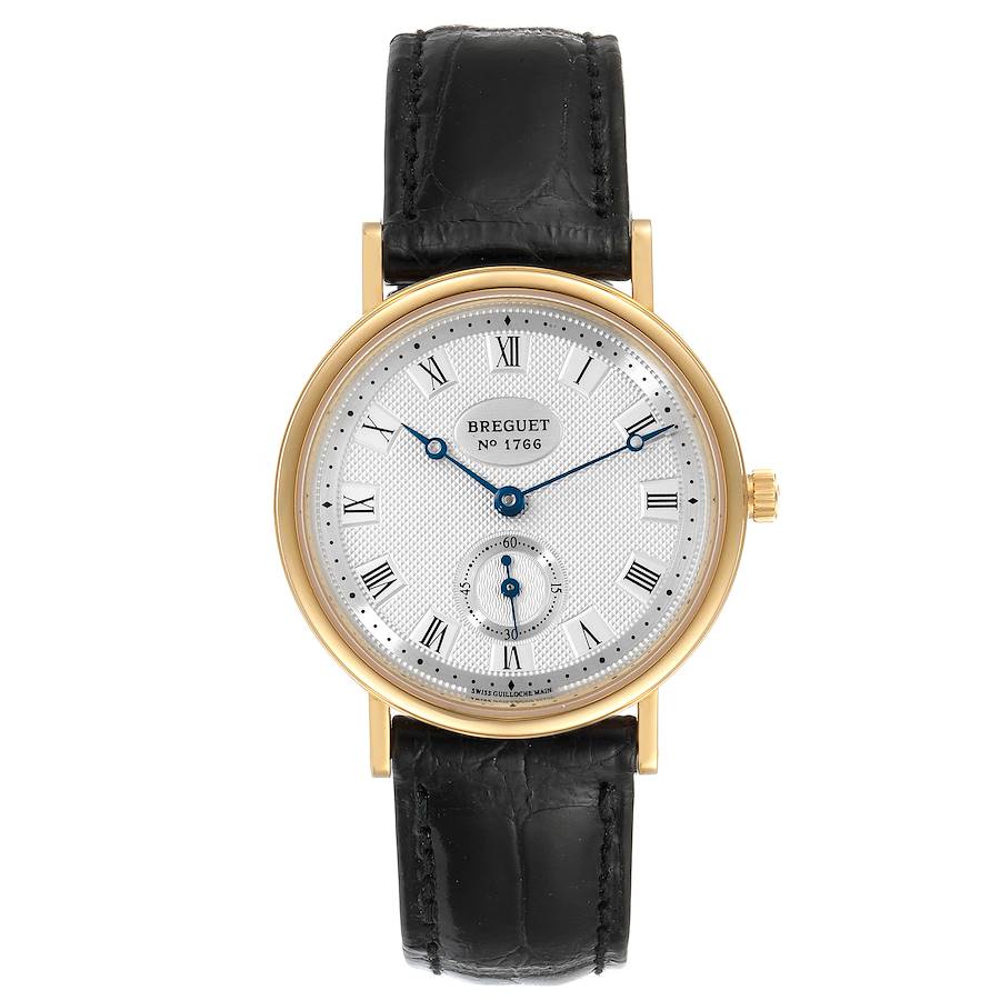 Breguet Classique 18K Yellow Gold Silver Dial Mens Watch 3910BA