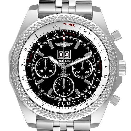 Photo of Breitling Bentley 6.75 Speed Black Dial Chronograph Steel Mens Watch A44364 Box Papers