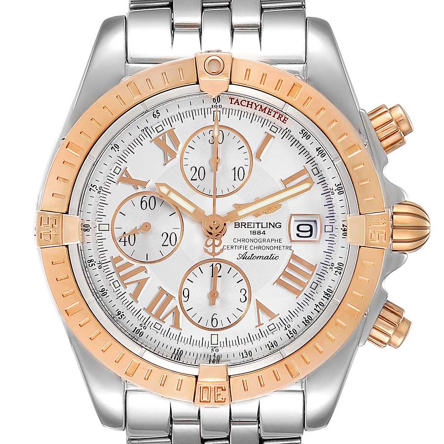 Breitling Chronomat Evolution Steel Rose Gold Mens Watch C13356 Papers SwissWatchExpo
