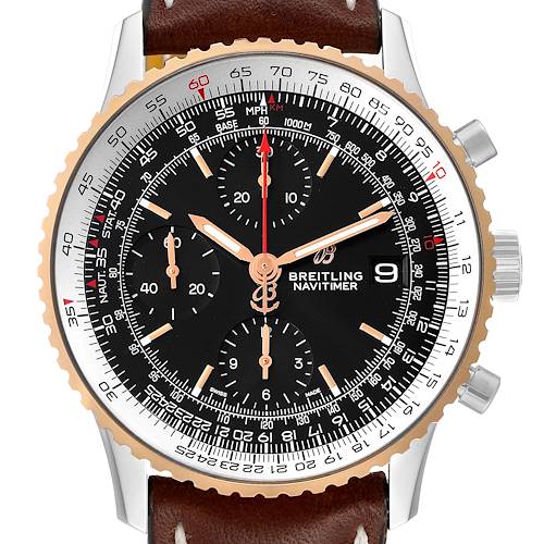 Photo of Breitling Navitimer 1 Chronograph 41 Steel Rose Gold Watch U13324 Box Papers