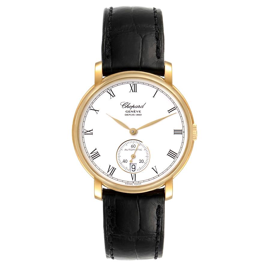 Chopard Classique Yellow Gold White Dial Mens Watch 1223 Box Papers