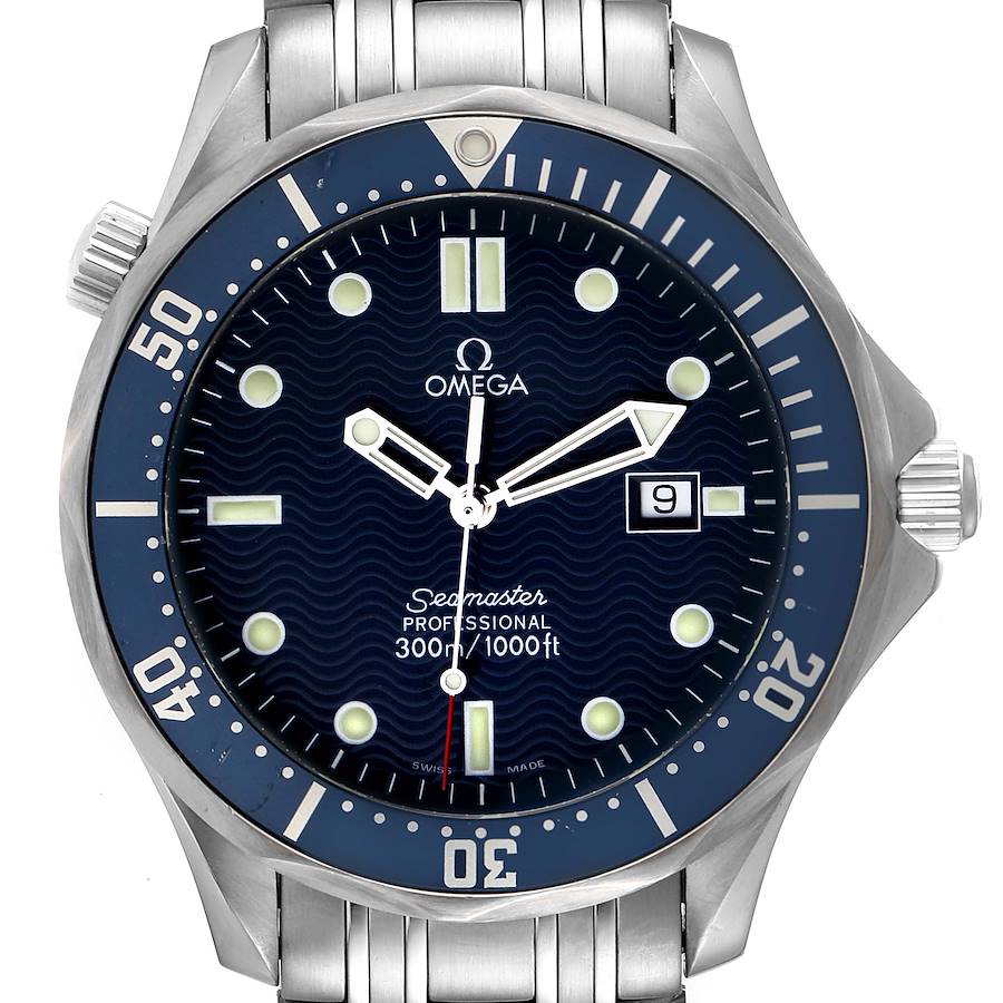 Omega Seamaster 41mm James Bond Blue Dial Steel Mens Watch 2541.80.00 SwissWatchExpo