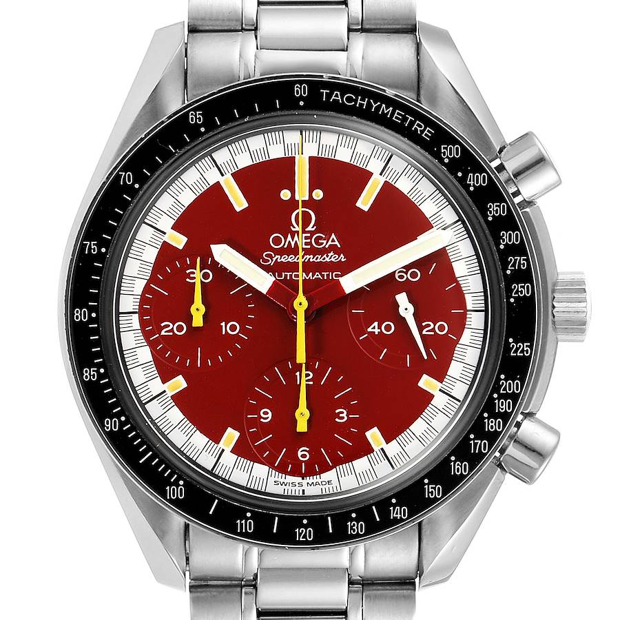 Omega Speedmaster Schumacher Red Dial Mens Watch 3510.61.00 Box Papers SwissWatchExpo
