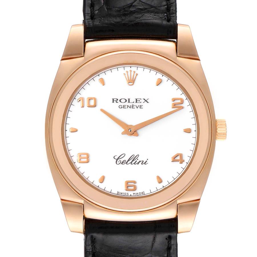 Rolex Cellini Cestello Rose Gold White Dial Ladies Watch 5320 SwissWatchExpo