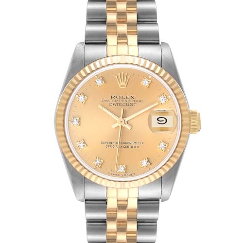 Photo of NOT FOR SALE Rolex Datejust Midsize Steel Yellow Gold Diamond Dial Watch 68273 PARTIAL PAYMENT