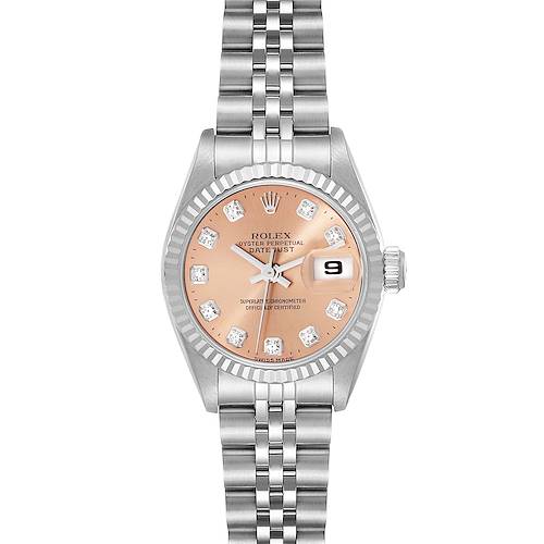 Photo of Rolex Datejust Steel White Gold Salmon Diamond Dial Ladies Watch 69174
