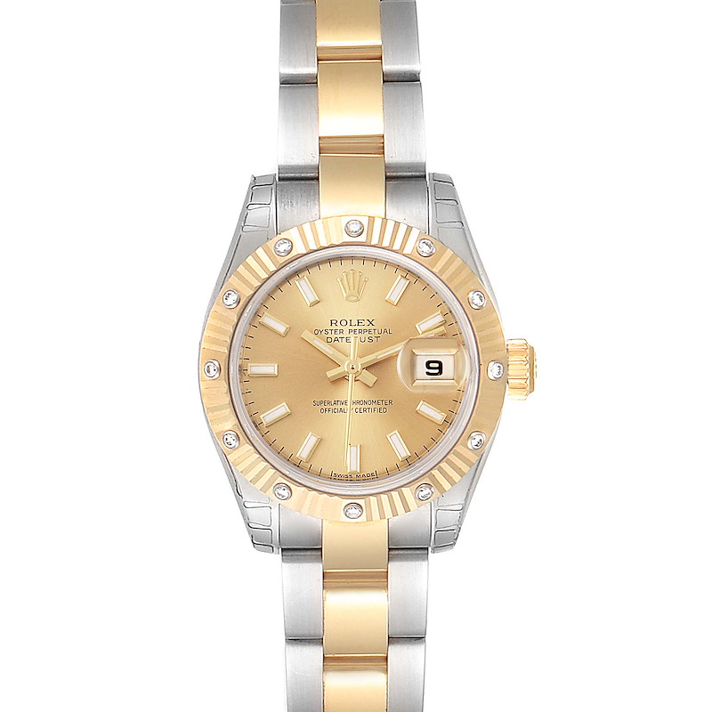 Rolex Datejust Steel Yellow Gold Diamond Ladies Watch 179313 Unworn SwissWatchExpo