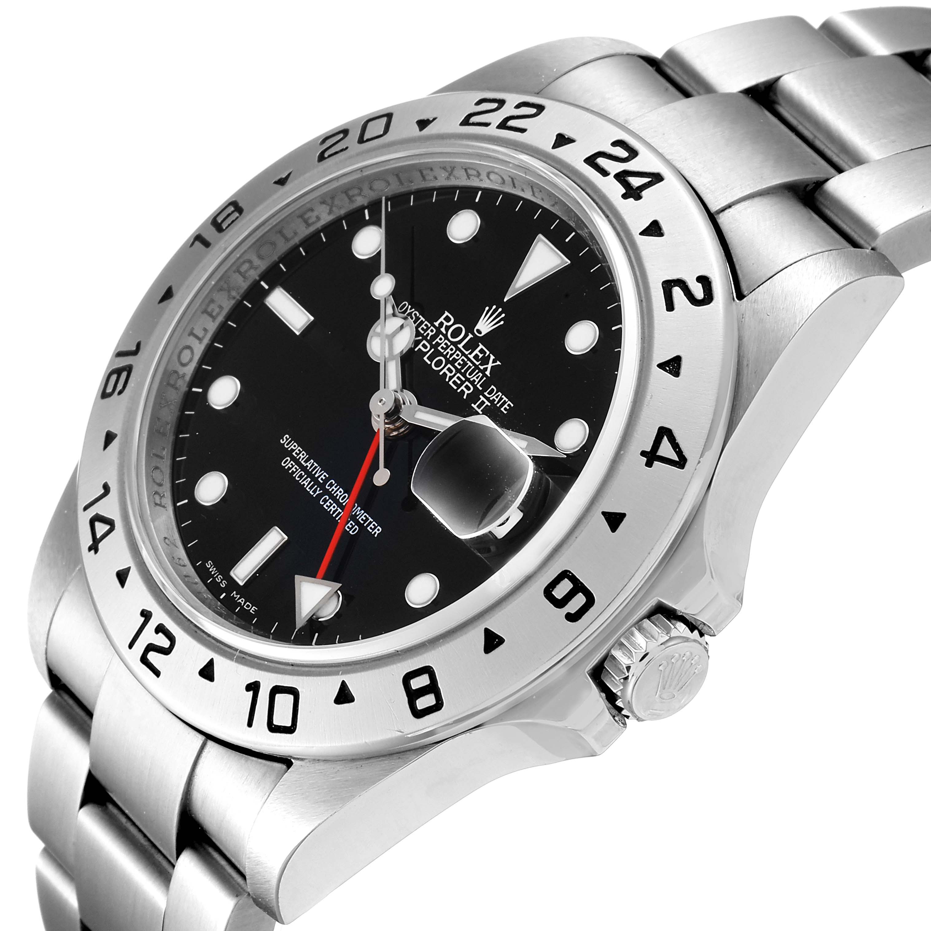 This image shows a Rolex Explorer 16570 Men
s Stainless Steel Black Dial 16570 Men
s Stainless Steel Black Dial watch from an angled side view, highlighting the bezel, dial, and bracelet.
