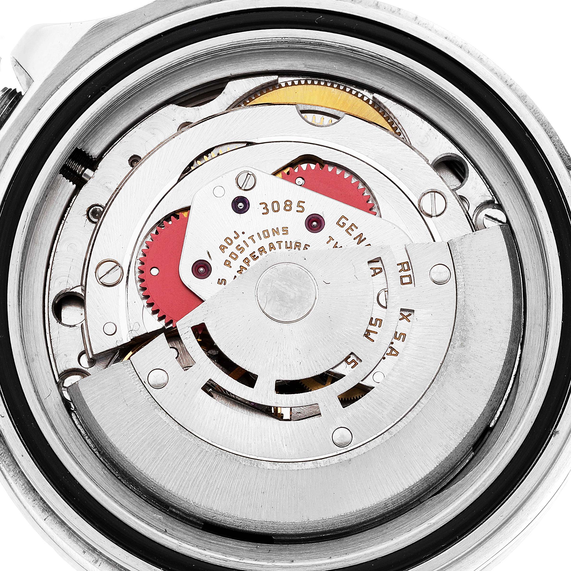 The image shows a close-up of the inner mechanical movement parts of the Vintage Collection watch by Rolex.