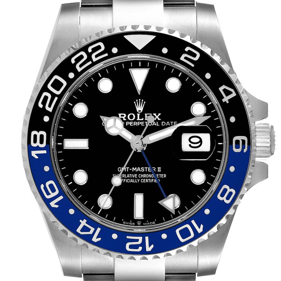 Rolex GMT Master II Black Blue Batman Ceramic Bezel Steel Mens Watch 126710 SwissWatchExpo