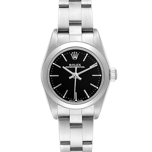 Photo of Rolex Oyster Perpetual Nondate Black Dial Steel Ladies Watch 76080