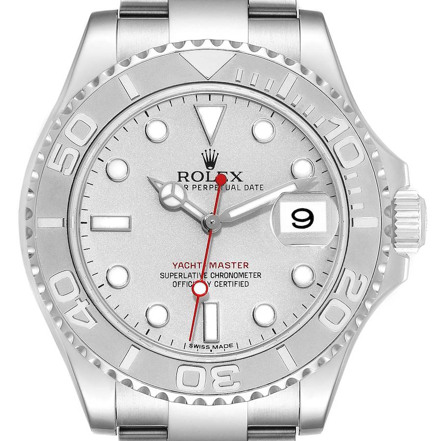 Rolex Yachtmaster Platinum Dial Steel Mens Watch 116622 SwissWatchExpo