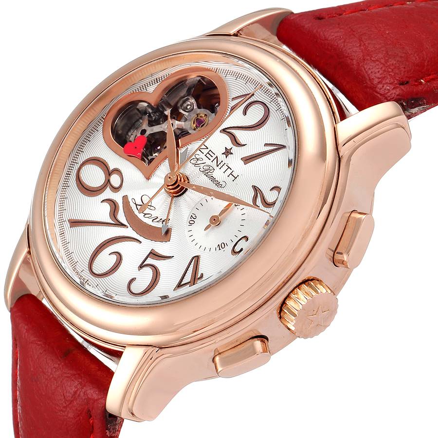 Zenith El Primero Open Heart Rose Gold Chronograph Watch 18.1230.4021