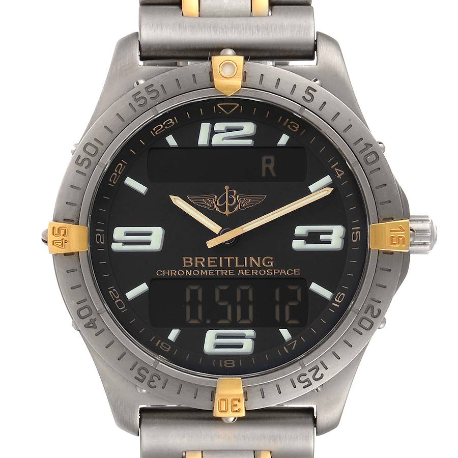 Breitling Aerospace Advantage Titanium Perpetual Alarm Watch F75362 Papers SwissWatchExpo