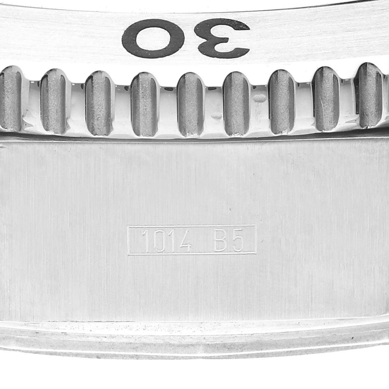 This close-up image shows the bezel and part of the metal case of a Breitling Superocean A13341 Men's Stainless Steel Blue Dial A13341 Men's Stainless Steel Blue Dial watch.