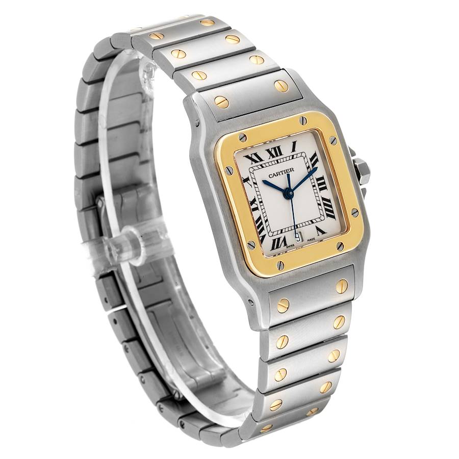 Cartier Santos Galbee Large Steel Yellow Gold Mens Watch W20011C4