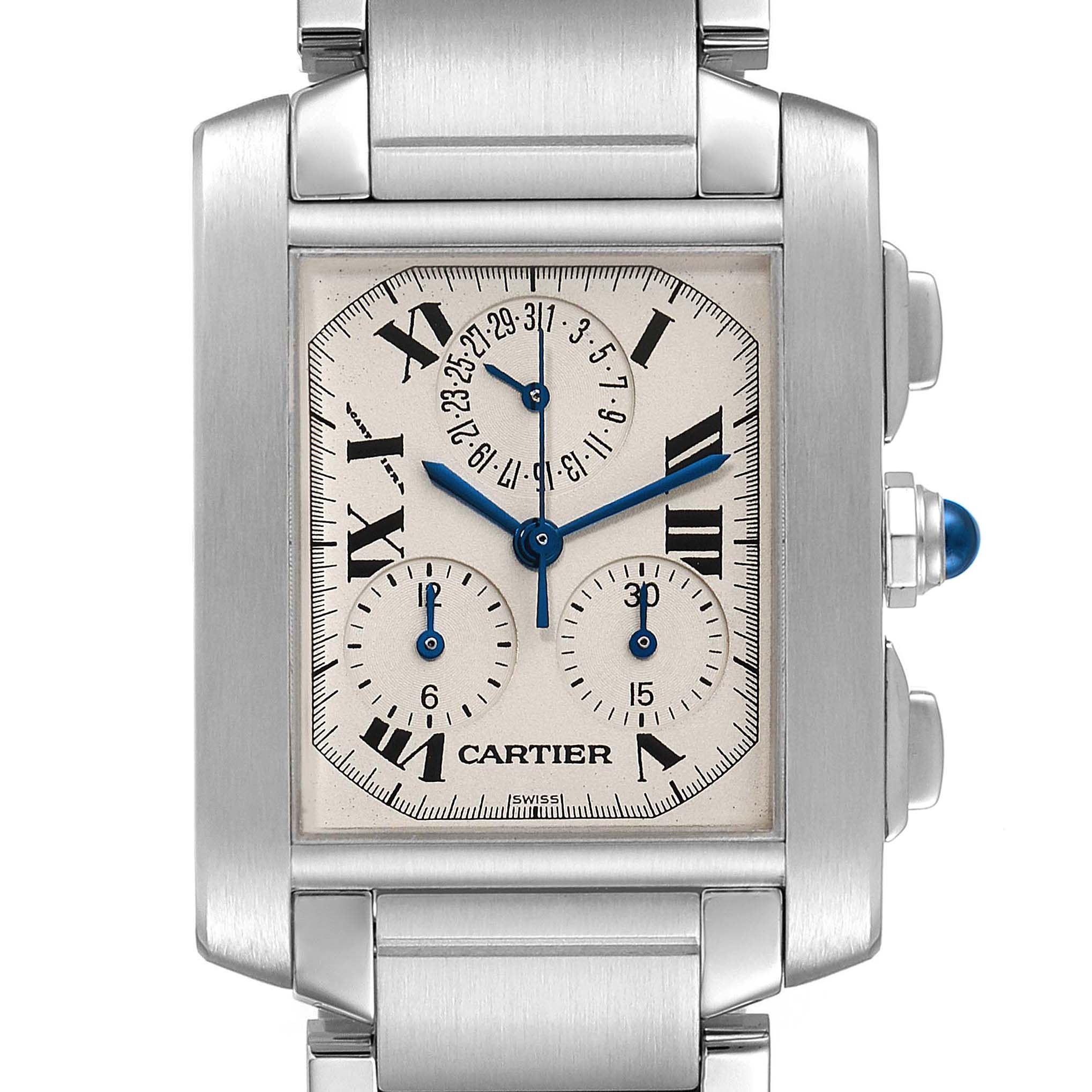 NOT FOR SALE Cartier Tank Francaise Chronoflex Chronograph Steel Mens Watch  W51001Q3 PARTIAL PAYMENT