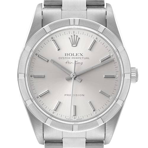 Photo of Rolex Air King Silver Dial 34mm Oyster Bracelet Steel Mens Watch 14010 Papers