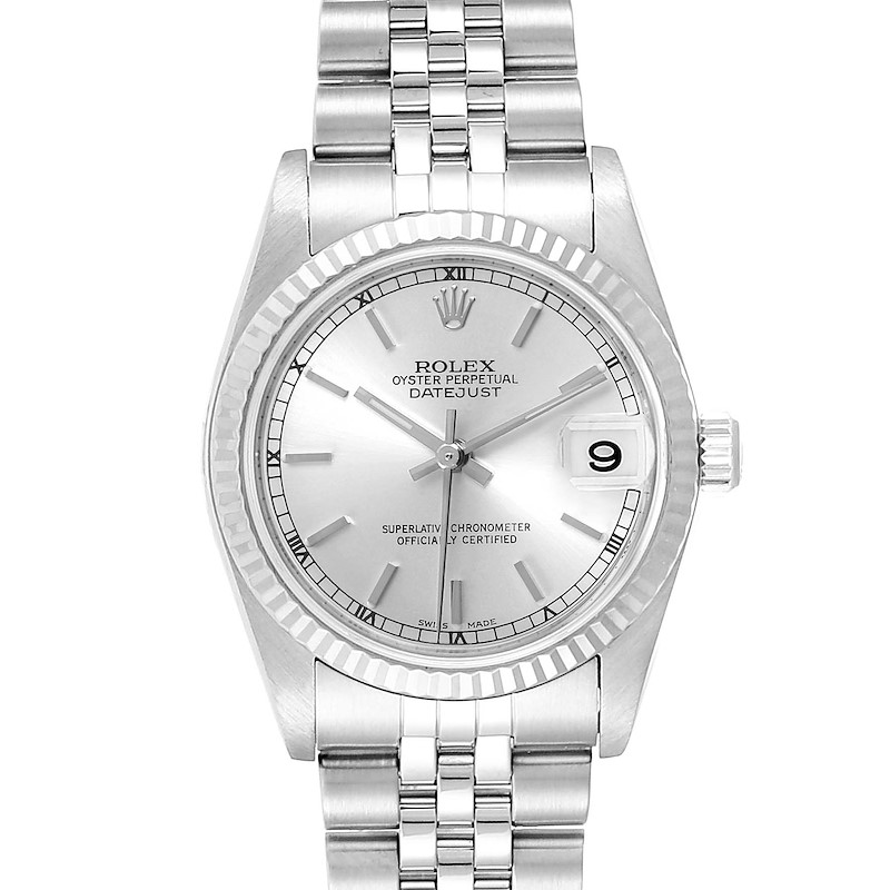 Rolex Datejust Midsize Steel White Gold Silver Dial Ladies Watch 78274 SwissWatchExpo