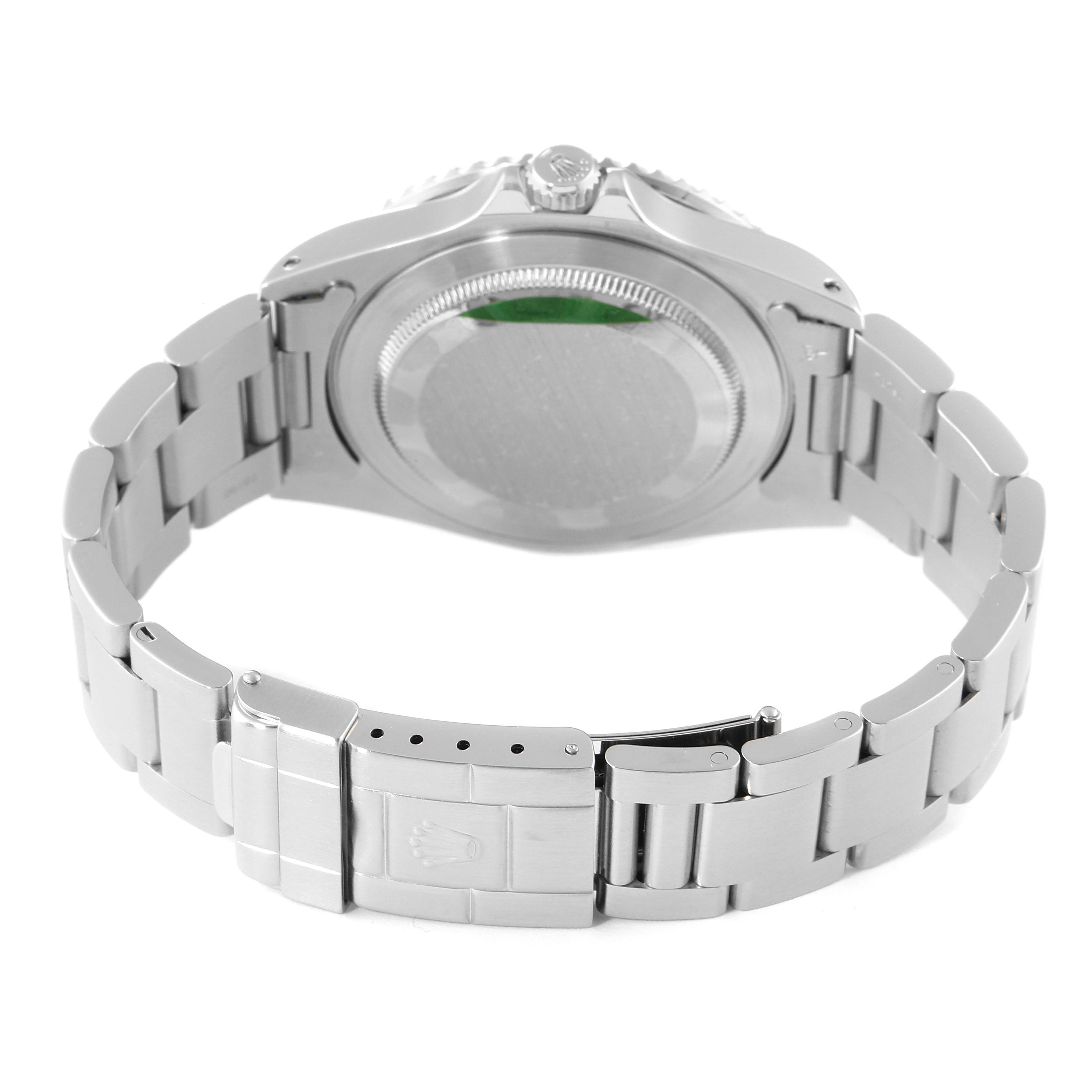 The image shows the back case and bracelet clasp of a Rolex GMT-Master 16700 Men
s Stainless Steel Black Dial 16700 Men
s Stainless Steel Black Dial watch.