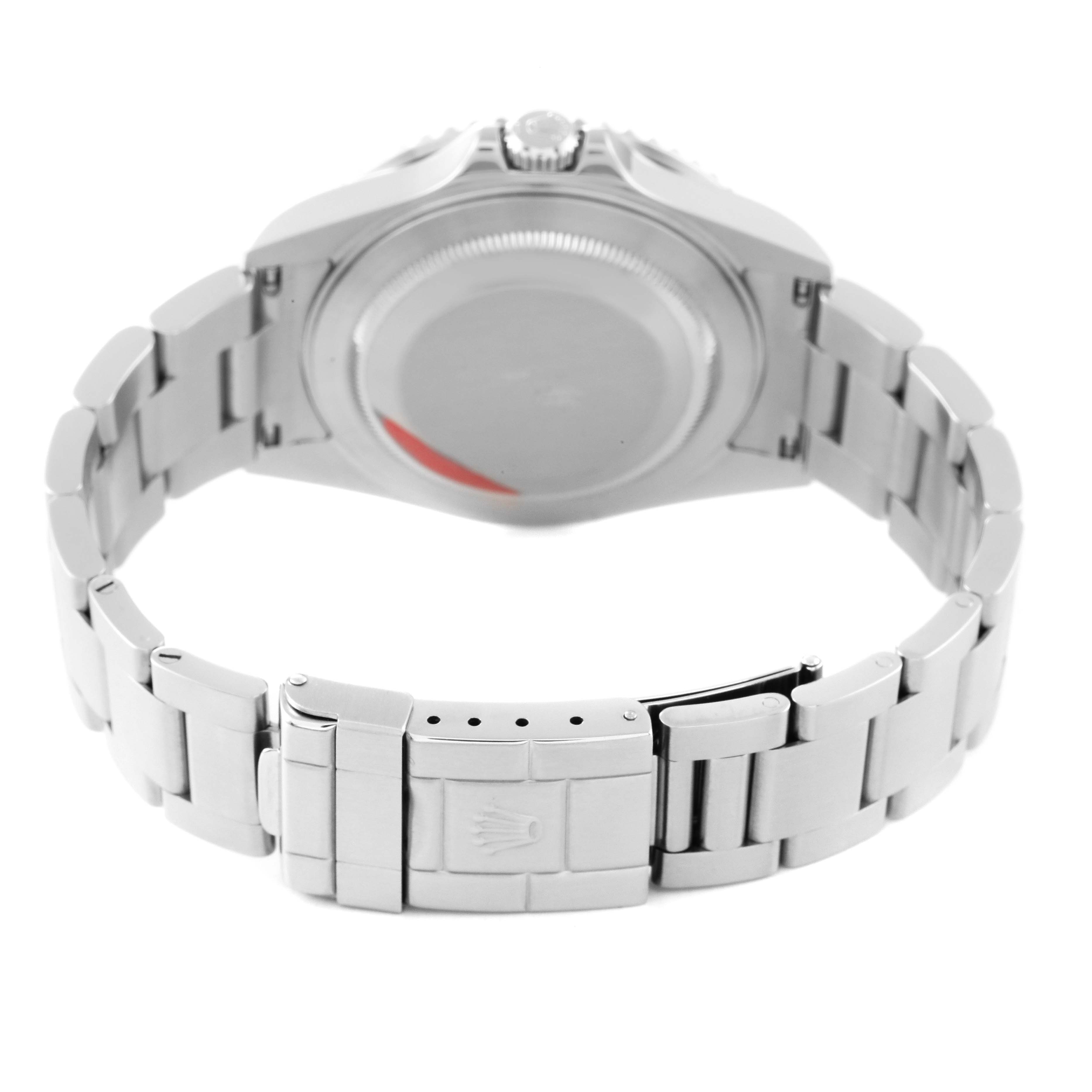 This image shows the case back and bracelet clasp of the Rolex GMT-Master 16710 Men
s Stainless Steel Black Dial 16710 Men
s Stainless Steel Black Dial watch from a rear angle.