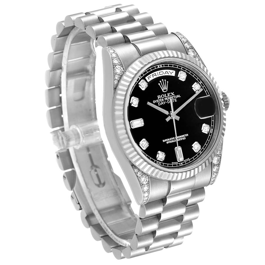 Rolex president 18k white gold diamond store mens watch