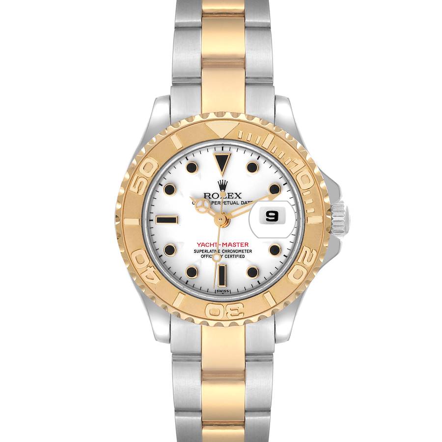 Rolex Yachtmaster 29mm White Dial Steel Yellow Gold Ladies Watch 69623 SwissWatchExpo