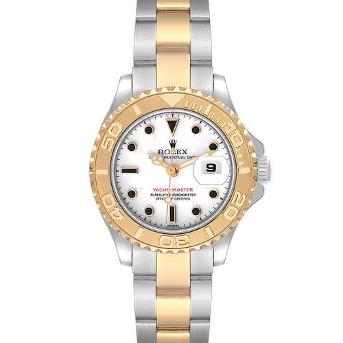 Photo of Rolex Yachtmaster 29mm White Dial Steel Yellow Gold Ladies Watch 69623