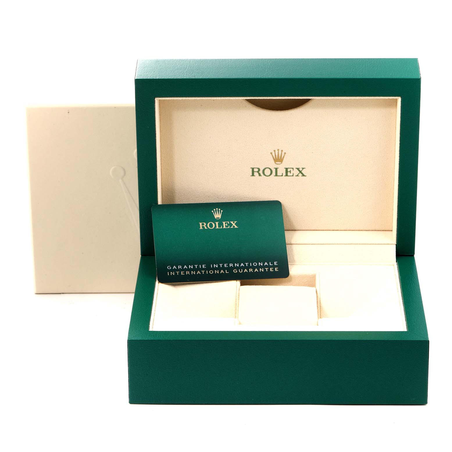 The image shows the packaging and guarantee card of a Rolex Yacht-Master 126622 Men's Stainless Steel Blue Dial 126622 Men's Stainless Steel Blue Dial watch.