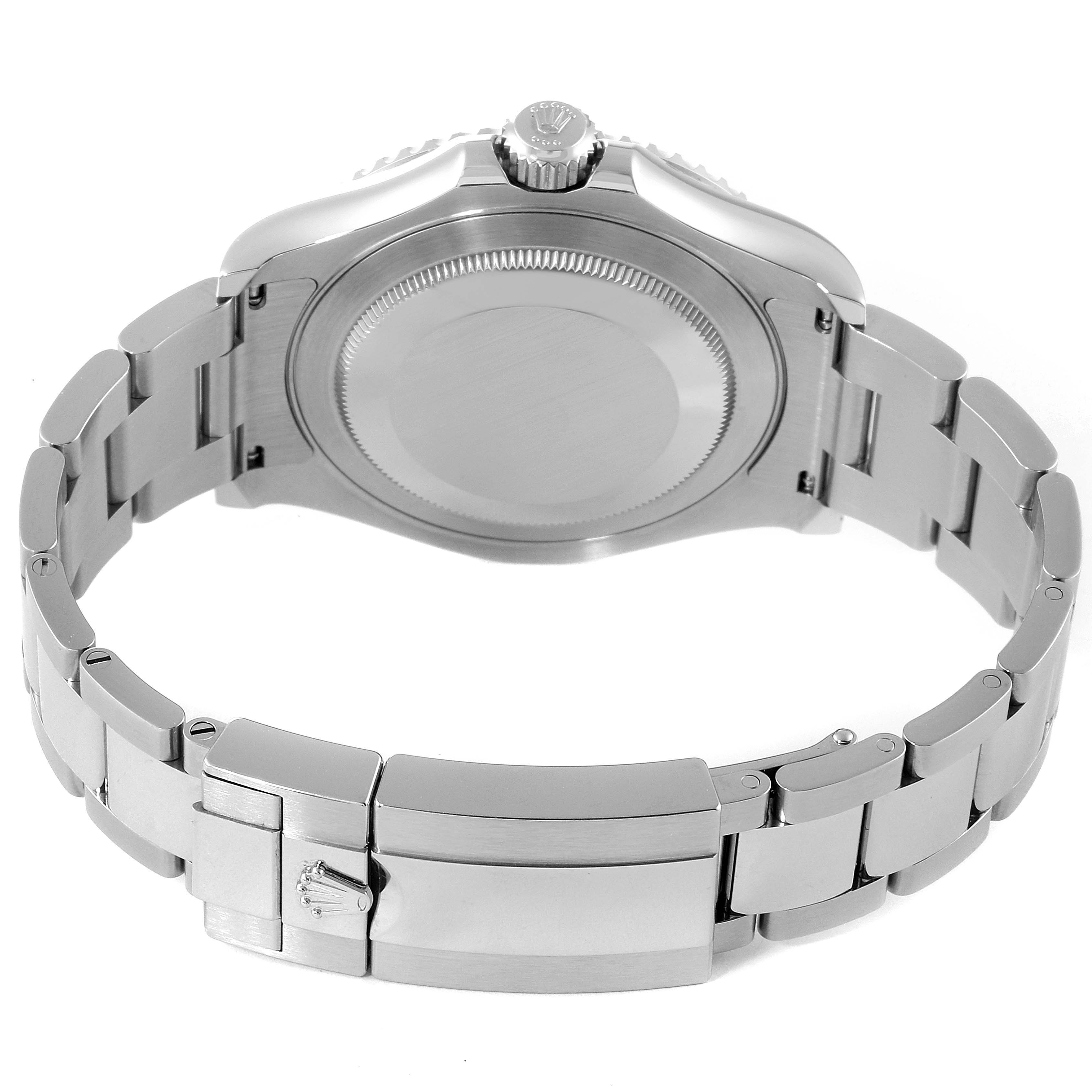 The image shows the back view of a Rolex Yacht-Master 126622 Men's Stainless Steel Grey Dial 126622 Men's Stainless Steel Grey Dial watch, highlighting its case back, crown, and bracelet.