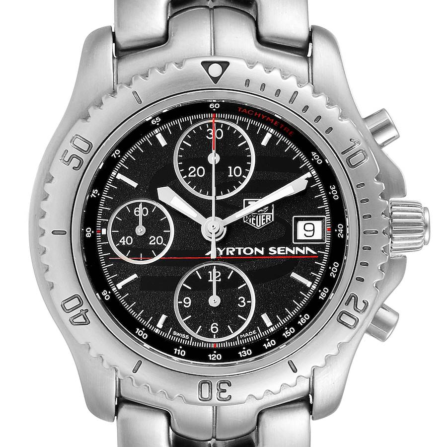 TAG Heuer Link Steel Black Dial Chronograph Mens Watch CT2114 Card SwissWatchExpo