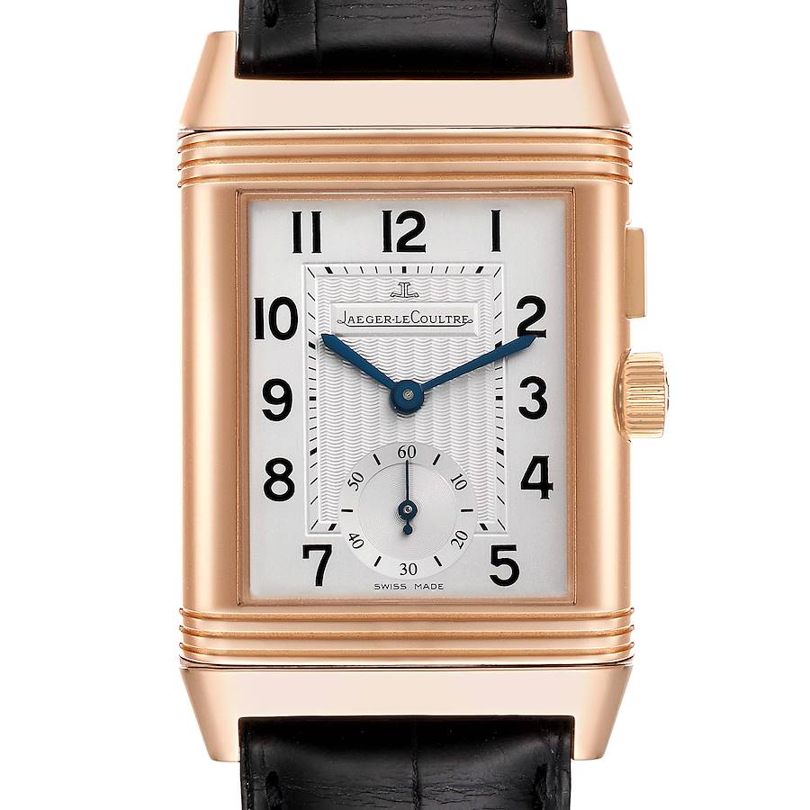 Jaeger LeCoultre Reverso Duo Rose Gold Mens Watch 272.2.54 Box Papers SwissWatchExpo