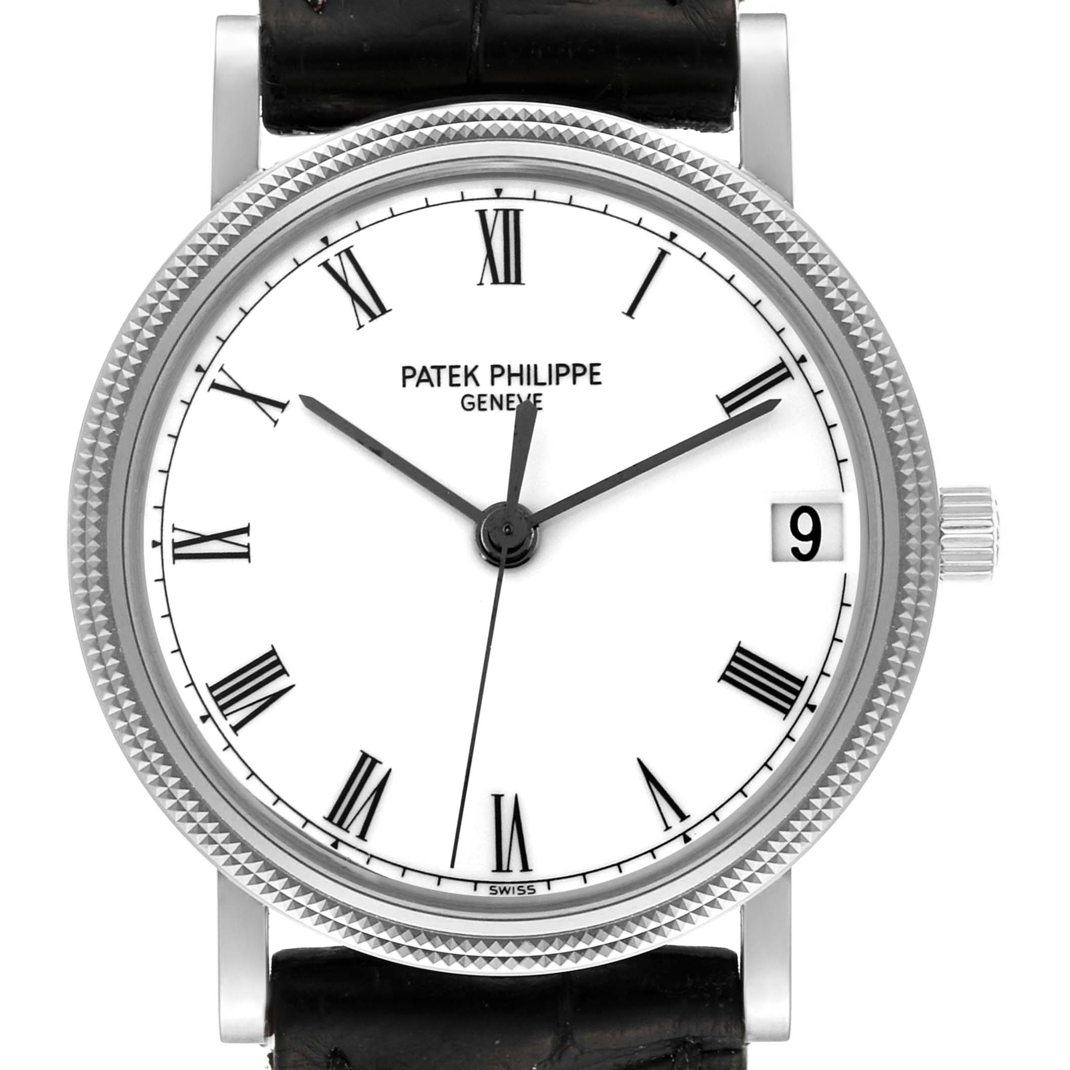 Patek Philippe Calatrava White Gold Automatic Mens Watch 3802 Box ...