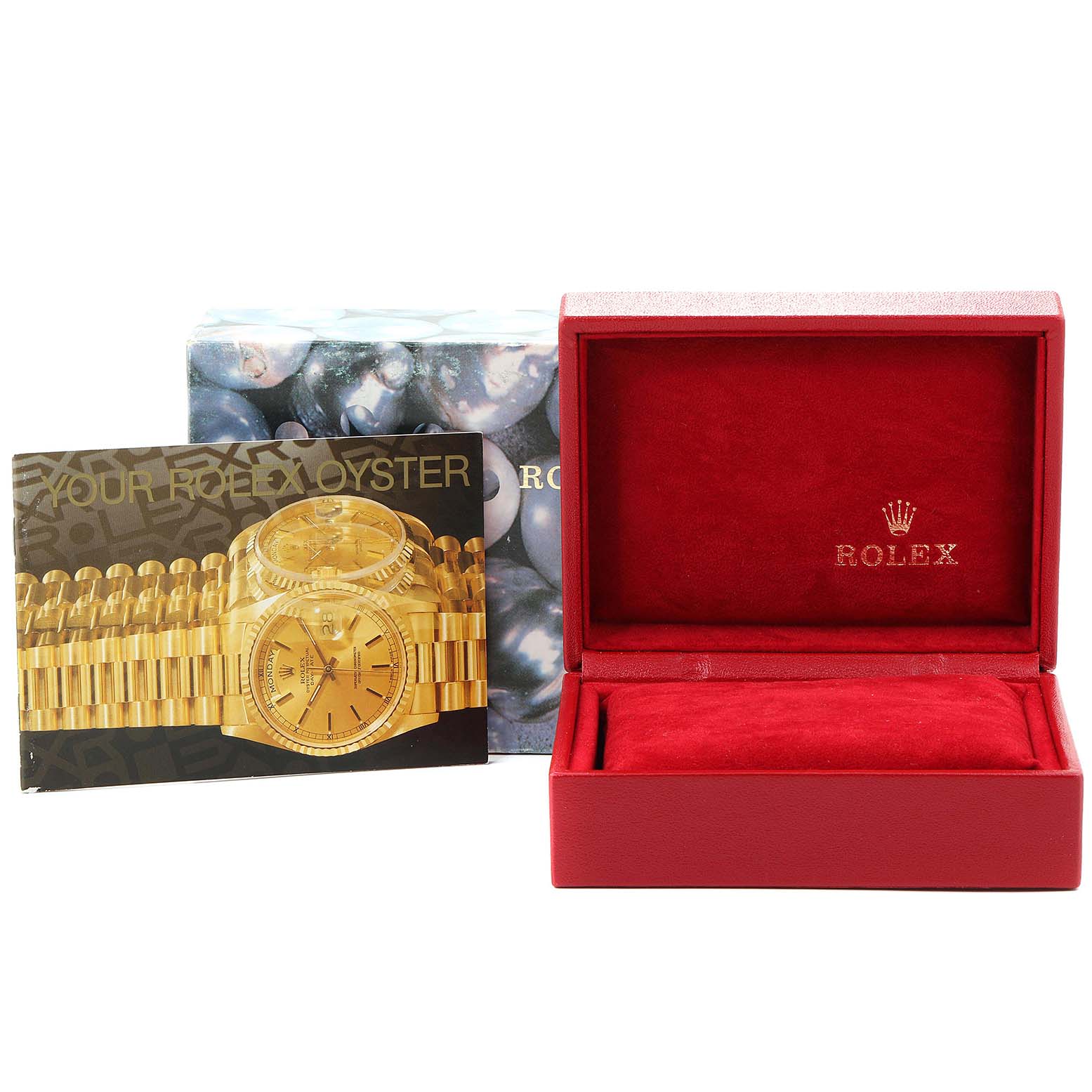The image shows a Rolex Datejust 69173 Women's Steel and Gold (two tone) Champagne Dial 69173 Women's Steel and Gold (two tone) Champagne Dial watch box and a booklet, displayed from the front.