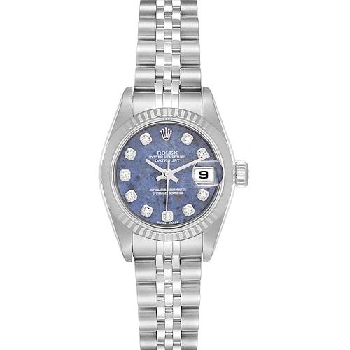 Photo of Rolex Datejust Blue Sodalite Diamond Dial Steel Ladies Watch 79174 Box Papers