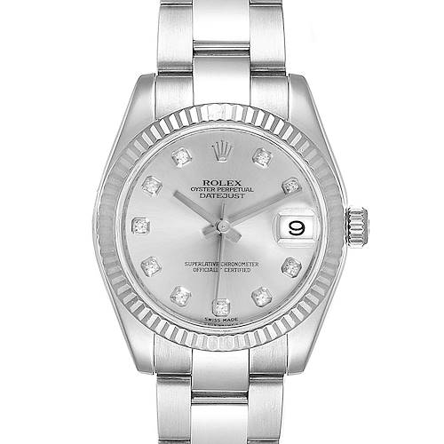 Photo of Rolex Datejust Midsize Steel White Gold Diamond Ladies Watch 178274 Box Papers