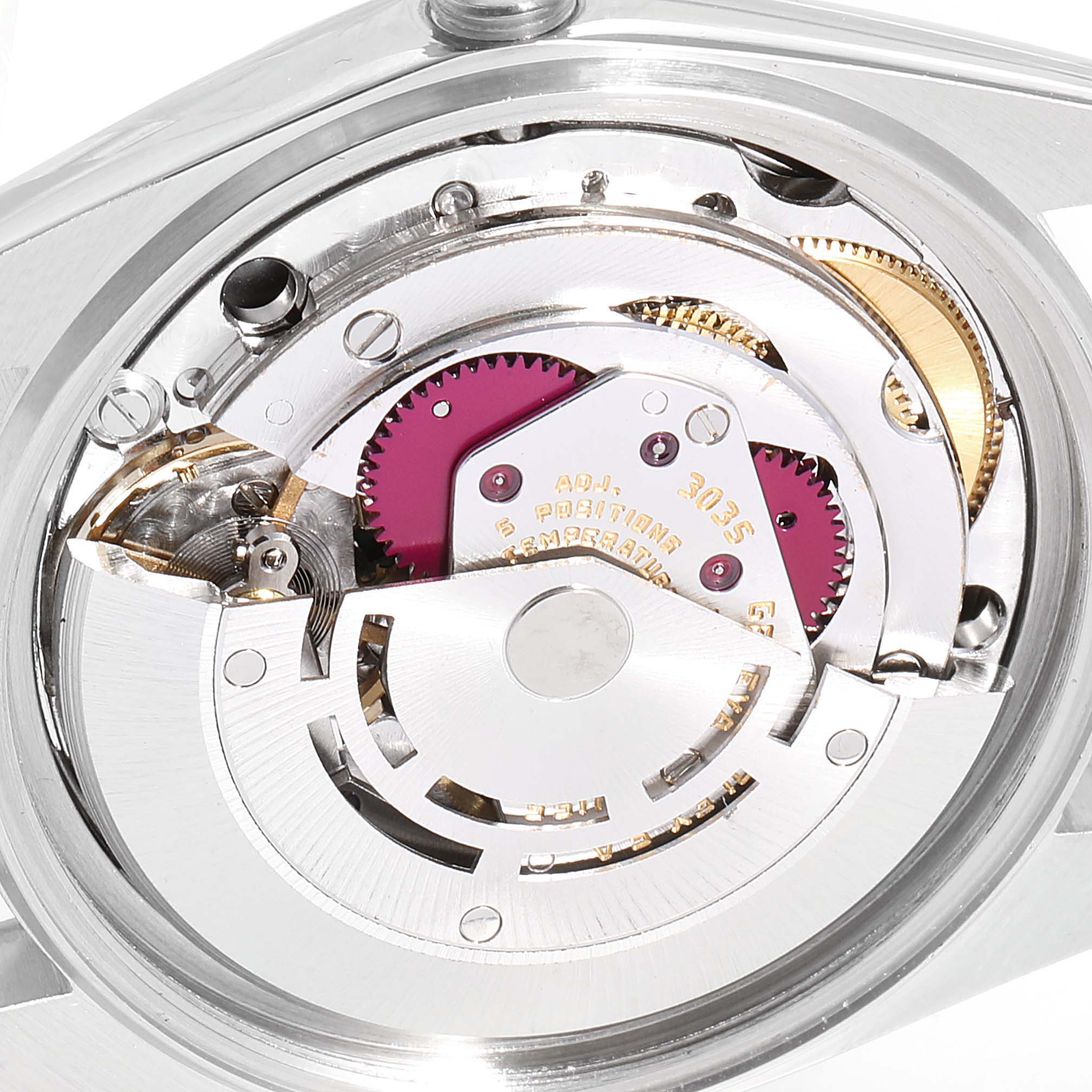 This image shows the internal mechanism and movement of the Rolex Vintage Collection 16014 Men
s Stainless Steel Silver Dial 16014 Men
s Stainless Steel Silver Dial watch, viewed from the back.