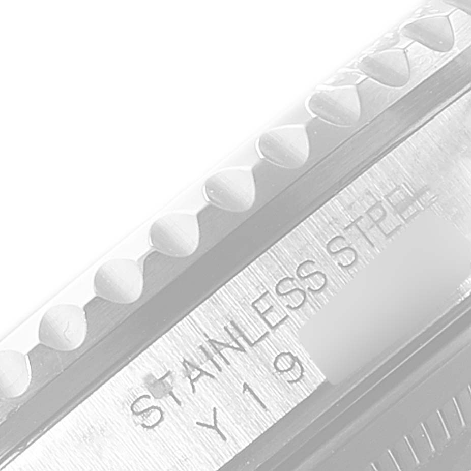 This image is a close-up angle showing the stainless steel case and bezel of the Rolex GMT-Master 16710 Men's Stainless Steel Black Dial 16710 Men's Stainless Steel Black Dial watch.