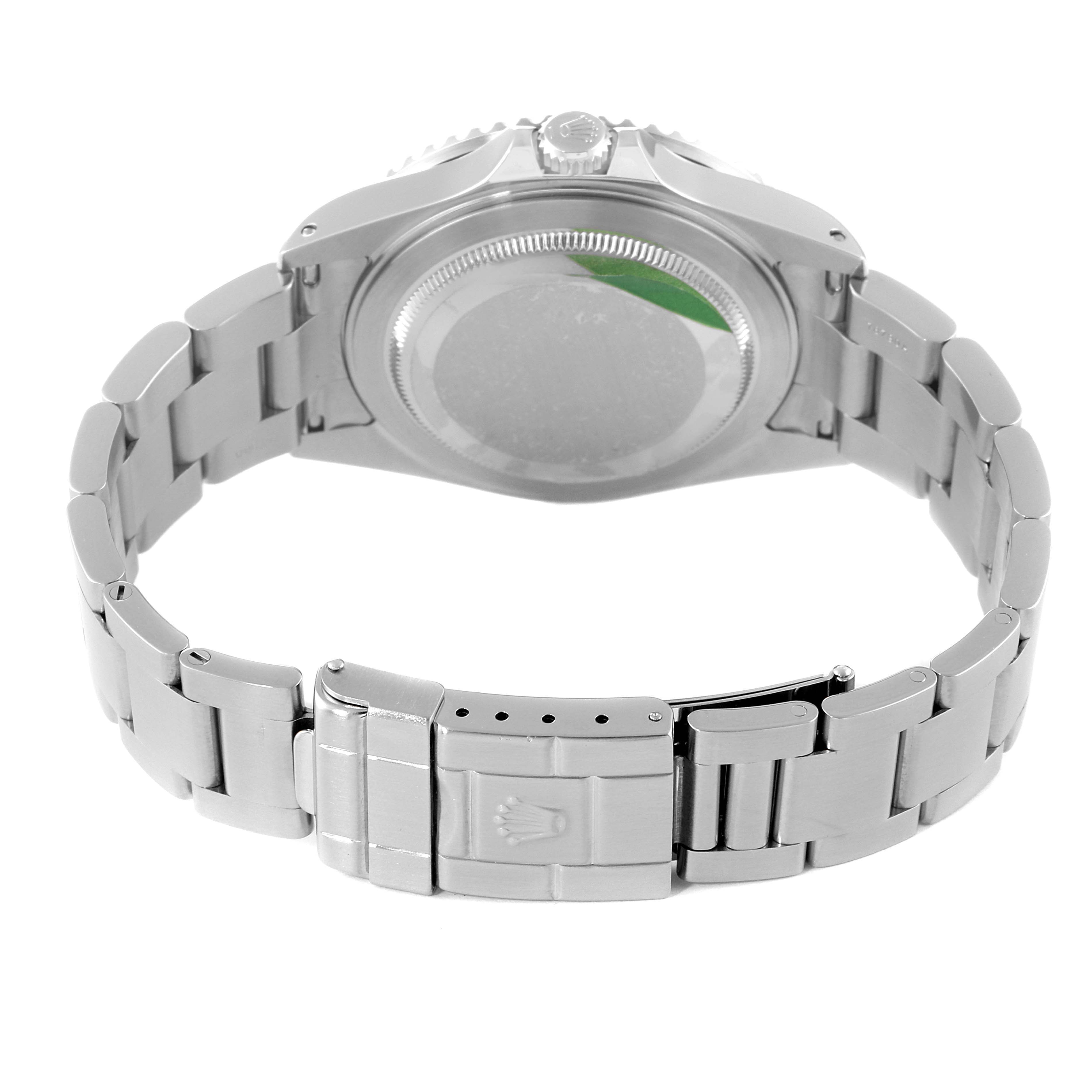 The image shows the back and bracelet of the Rolex GMT-Master 16710 Men's Stainless Steel Black Dial 16710 Men's Stainless Steel Black Dial watch, focusing on the case back and clasp.