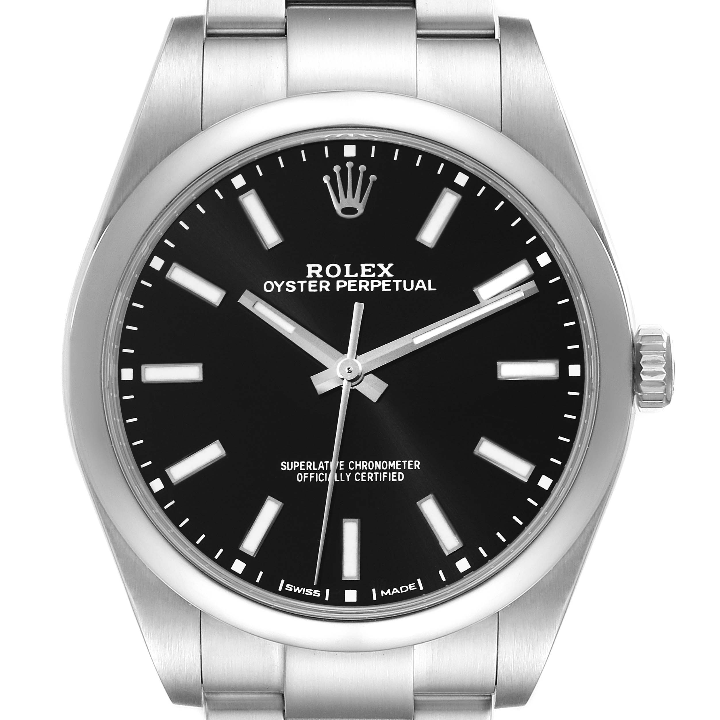 ROLEX OYSTER PERPETUAL ブラック Rolex Oyster Perpetual 114300 39 MM Black Dial New