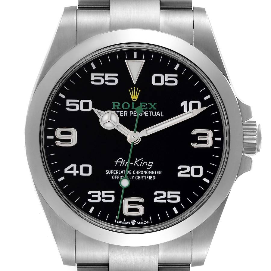 Rolex Oyster Perpetual Air King Black Dial Steel Mens Watch 126900 Unworn SwissWatchExpo