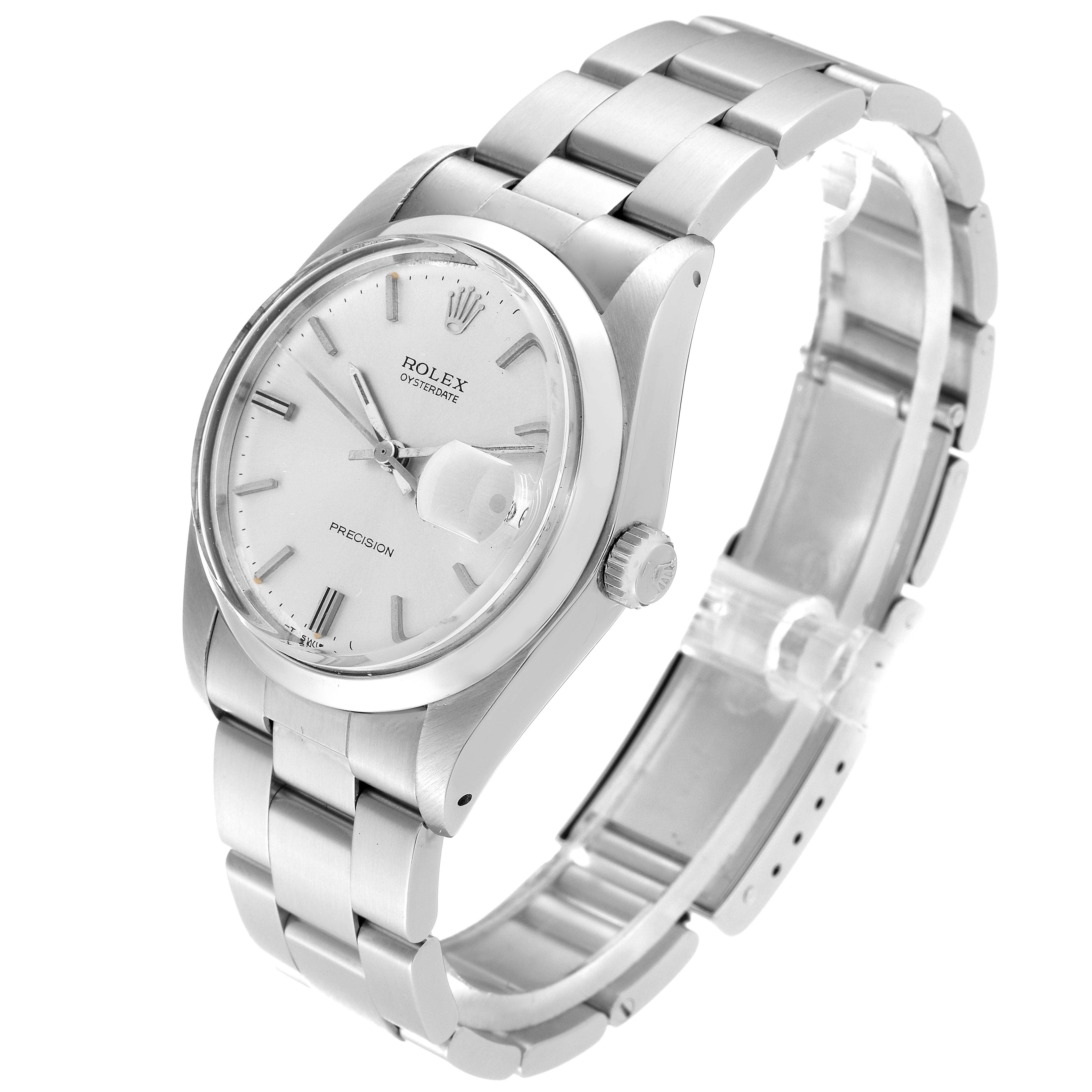 The image shows a Rolex Vintage Collection 6694 Men's Stainless Steel Silver Dial 6694 Men's Stainless Steel Silver Dial model at an angled profile view, highlighting the watch face, bezel, crown, and bracelet.