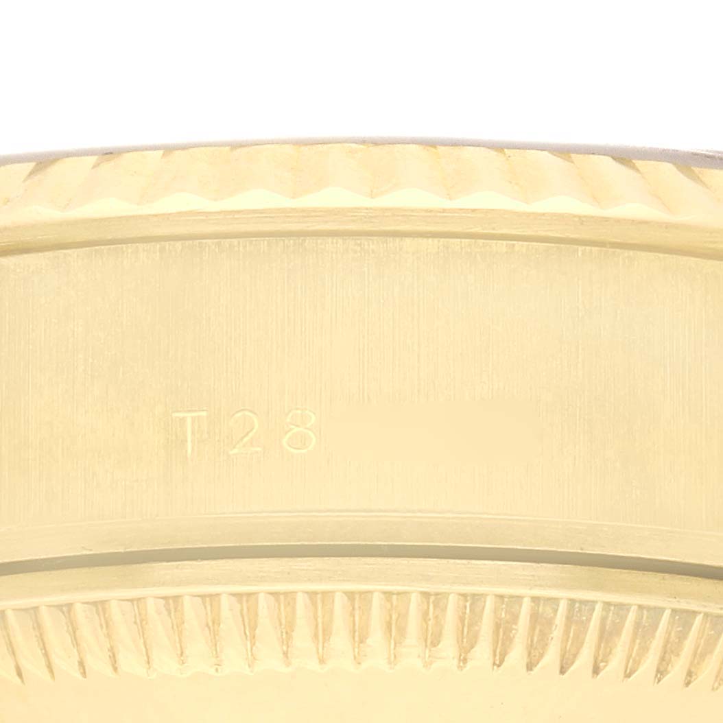 This image shows a close-up side view of the bezel and case edge of a Rolex President 69178 Women's Yellow Gold Champagne Dial 69178 Women's Yellow Gold Champagne Dial watch.