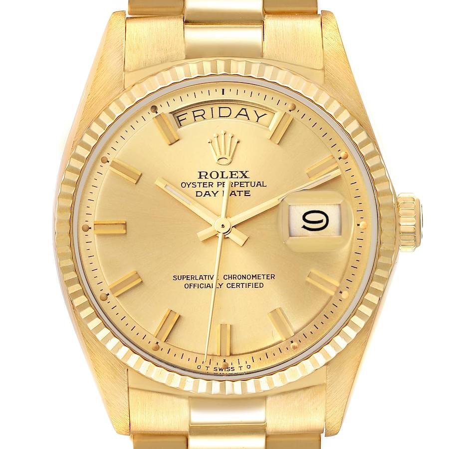Rolex President Day-Date 36mm Yellow Gold Vintage Mens Watch 1803 SwissWatchExpo